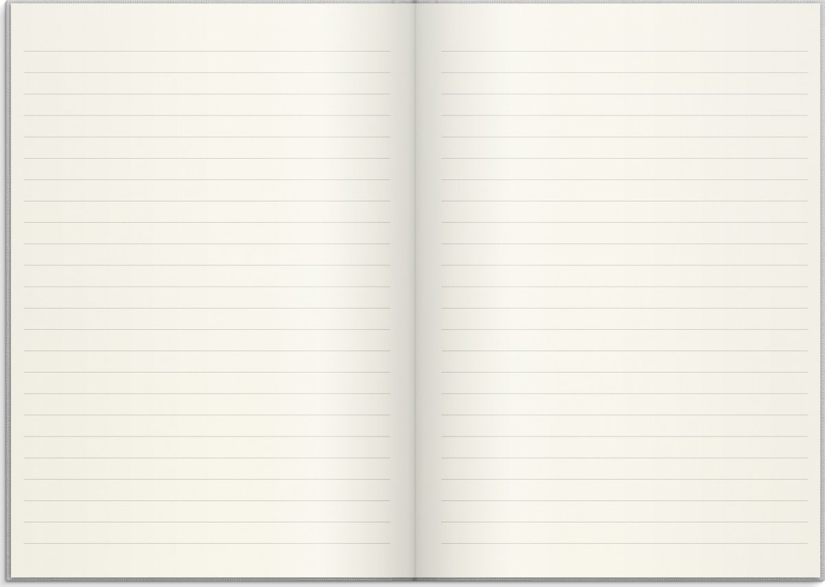 Burde Notesbog, tekstil, A5, linjeret, light grey