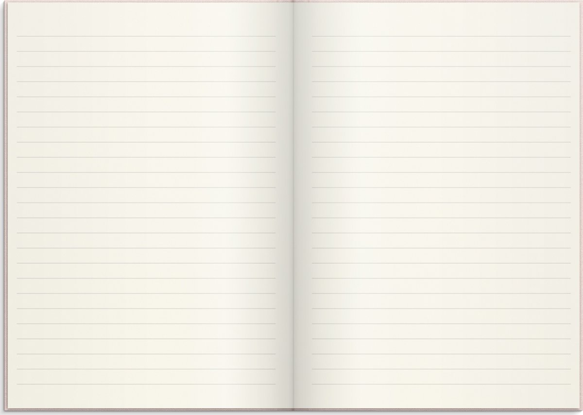 Burde Notesbog, tekstil, A5, linjeret, pink