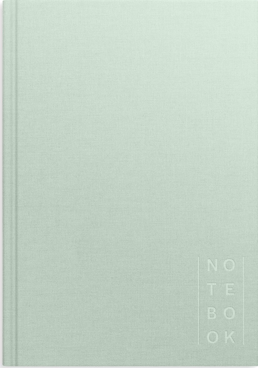 Burde Notesbog, tekstil, A5, linjeret, green