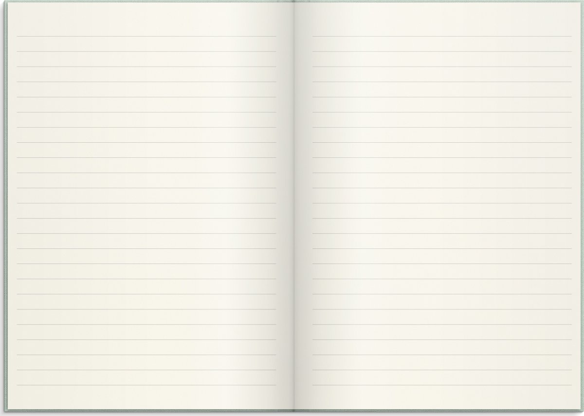 Burde Notesbog, tekstil, A5, linjeret, green