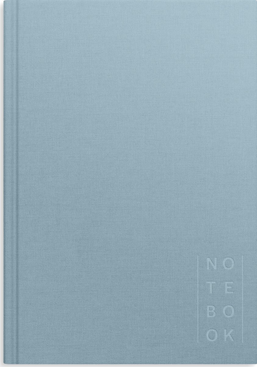 Burde Notesbog, tekstil, A5, linjeret, light blue
