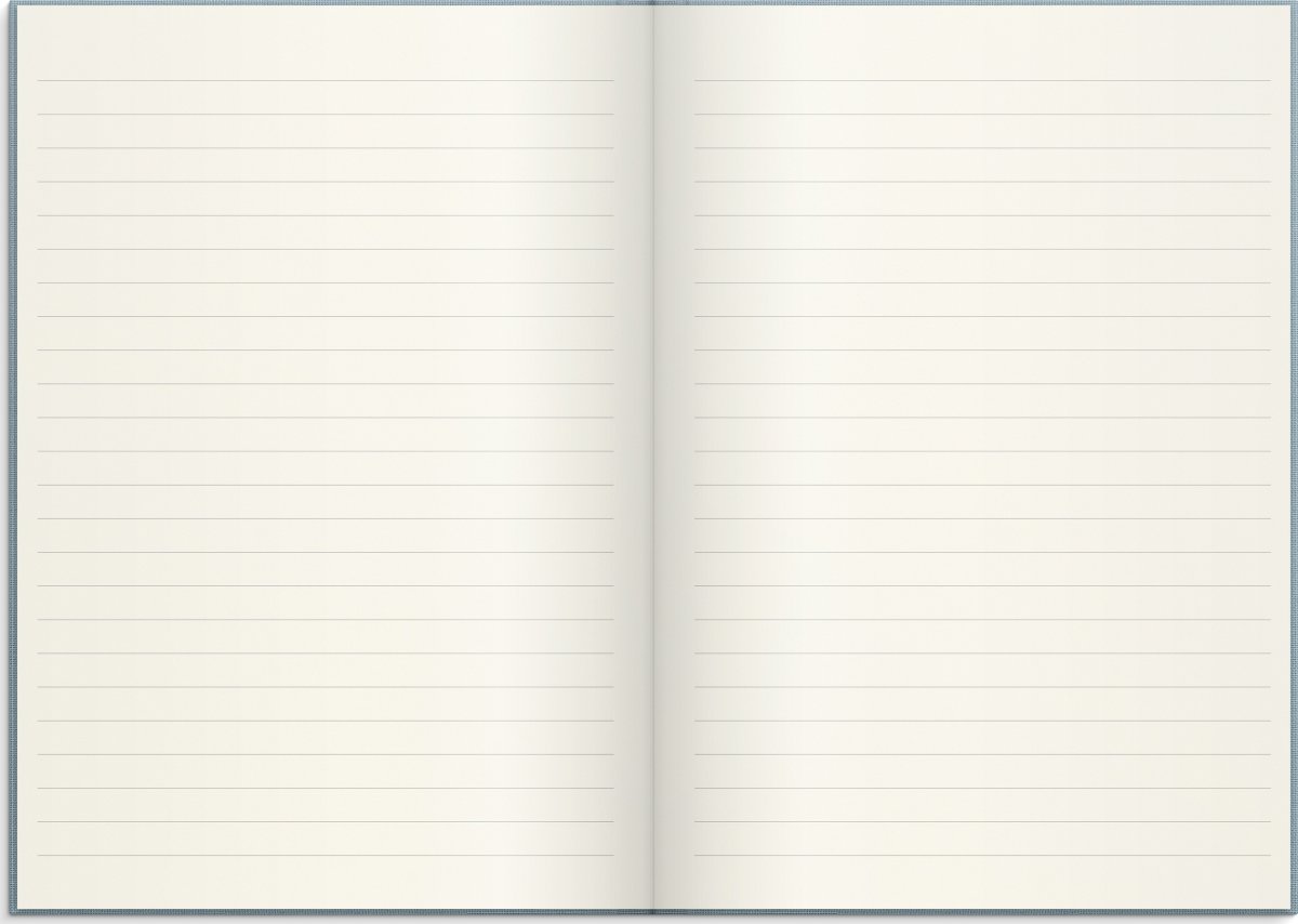Burde Notesbog, tekstil, A5, linjeret, light blue