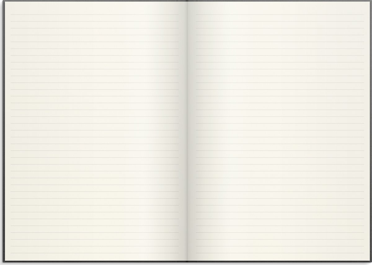 Burde Notesbog, tekstil, A4, linjeret, dark grey