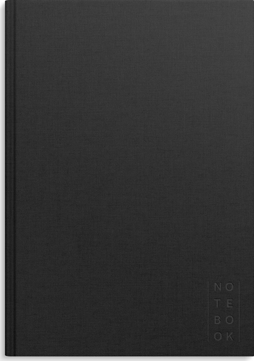 Burde Notesbog, tekstil, A4, linjeret, black