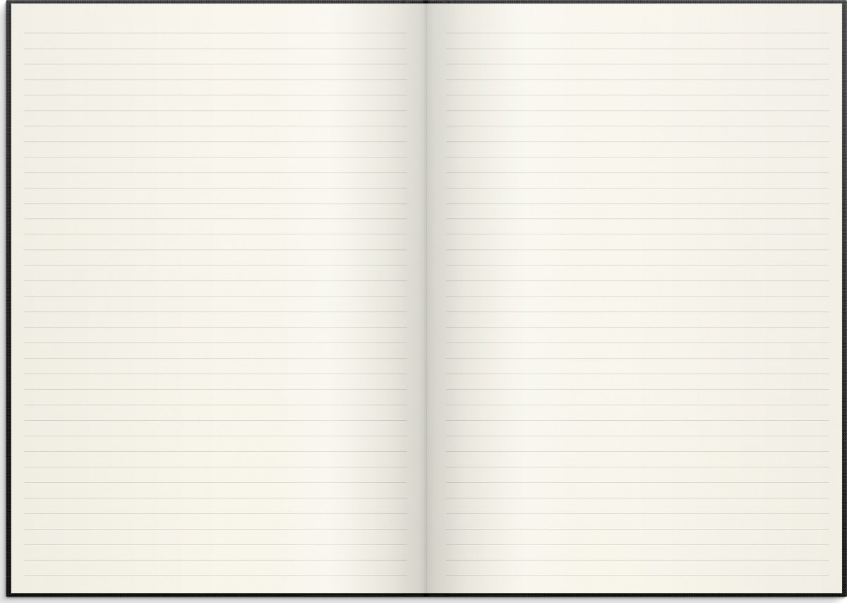 Burde Notesbog, tekstil, A4, linjeret, black