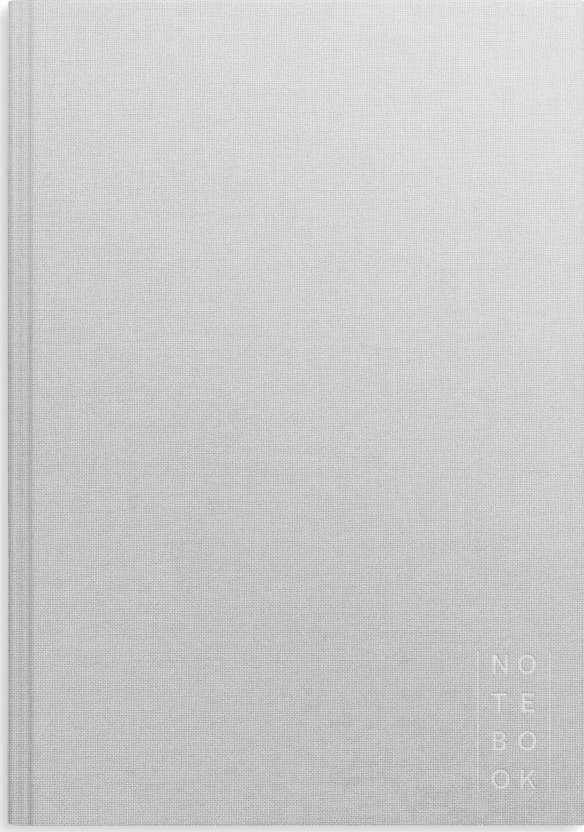 Burde Notesbog, tekstil, A4, linjeret, light grey