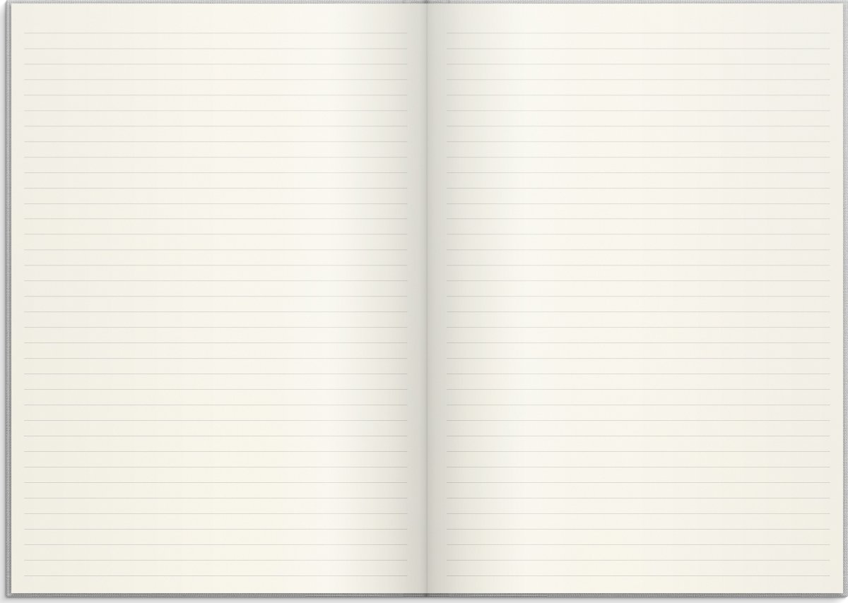 Burde Notesbog, tekstil, A4, linjeret, light grey