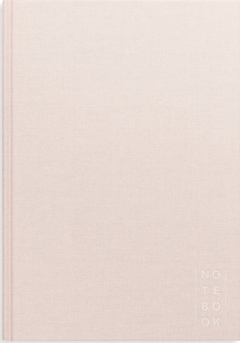 Burde Notesbog, tekstil, A4, linjeret, pink