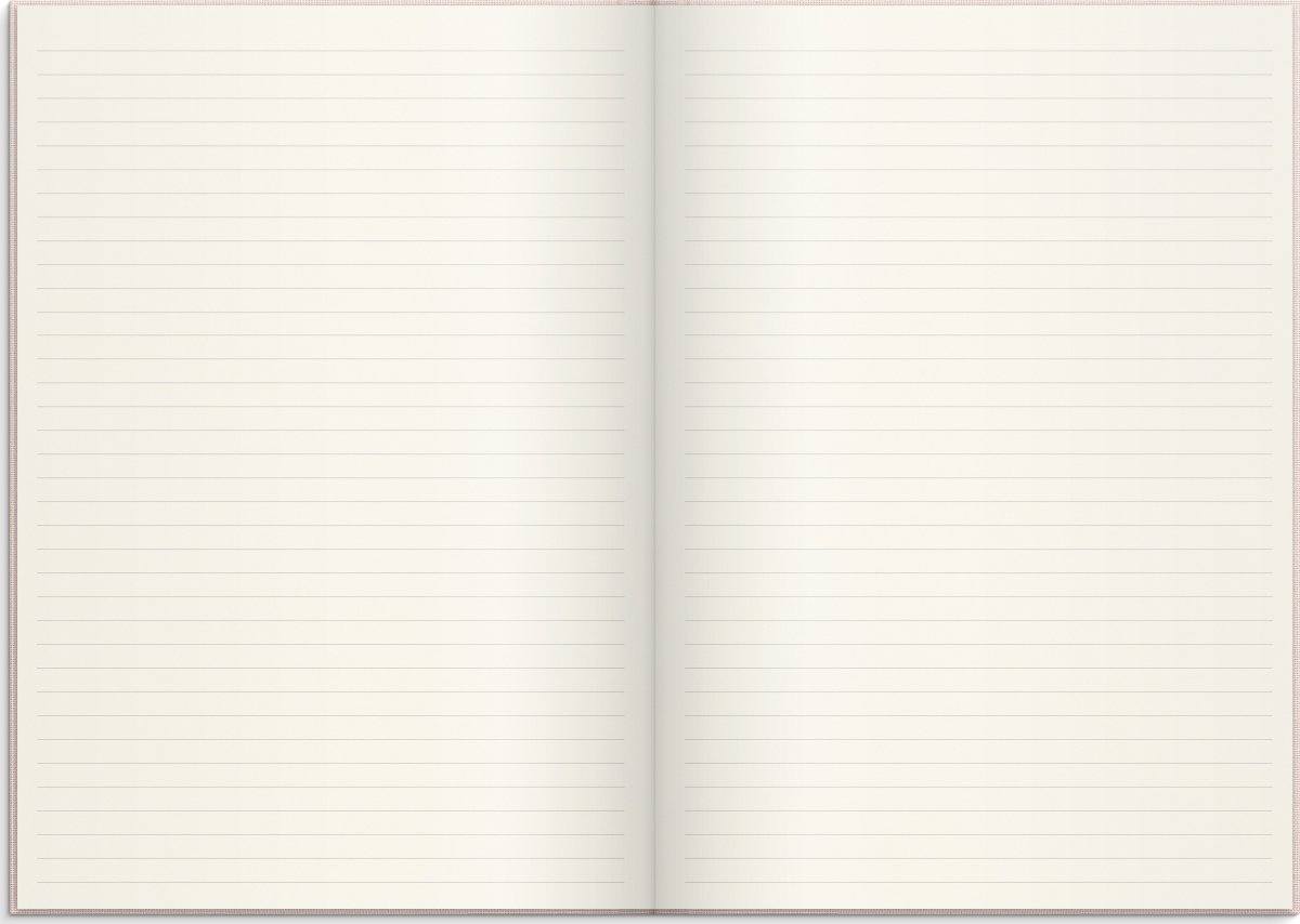 Burde Notesbog, tekstil, A4, linjeret, pink