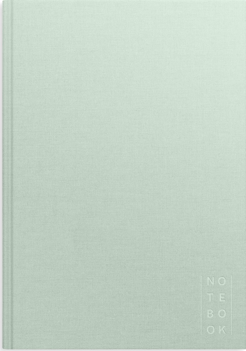 Burde Notesbog, tekstil, A4, linjeret, green