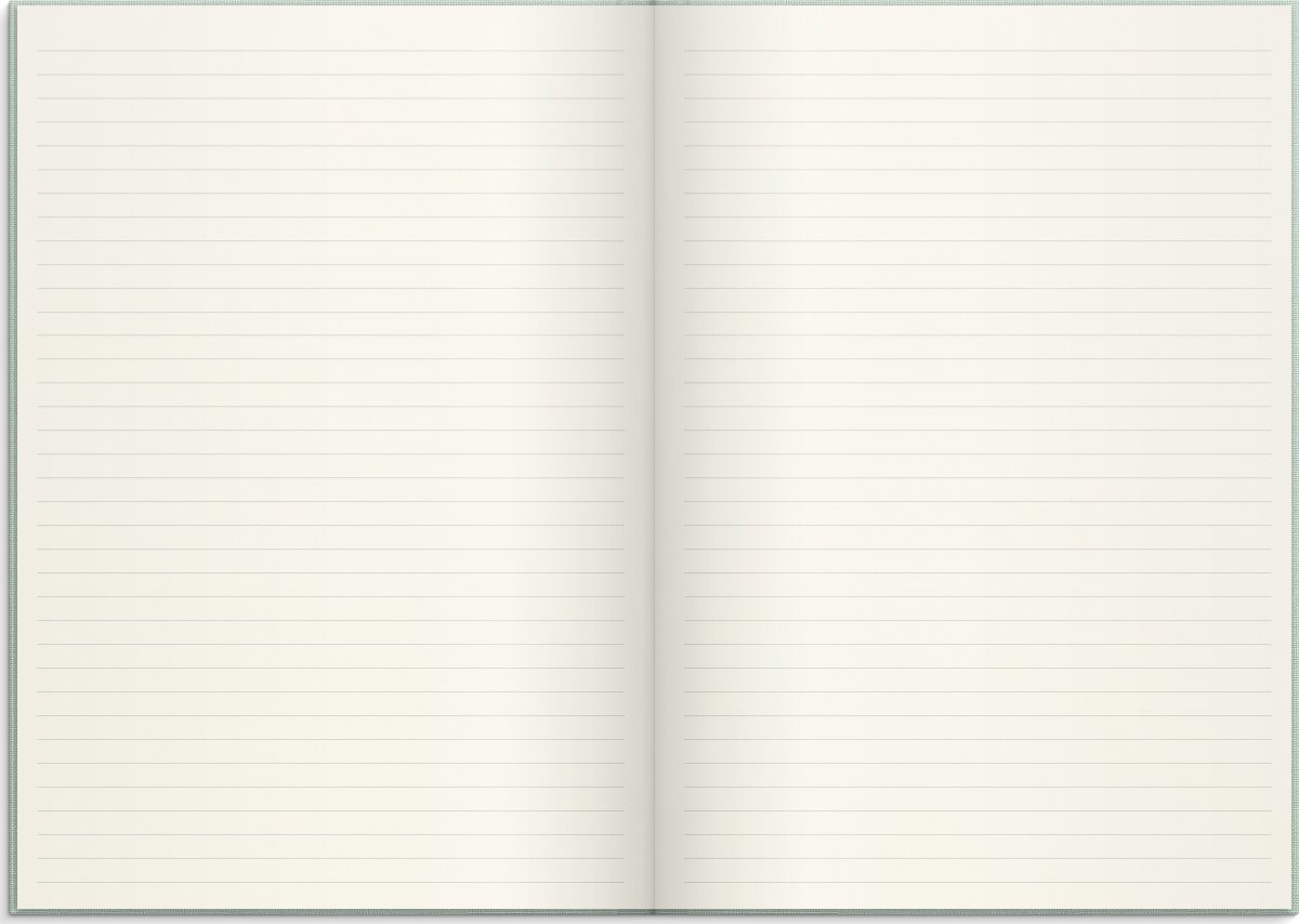 Burde Notesbog, tekstil, A4, linjeret, green