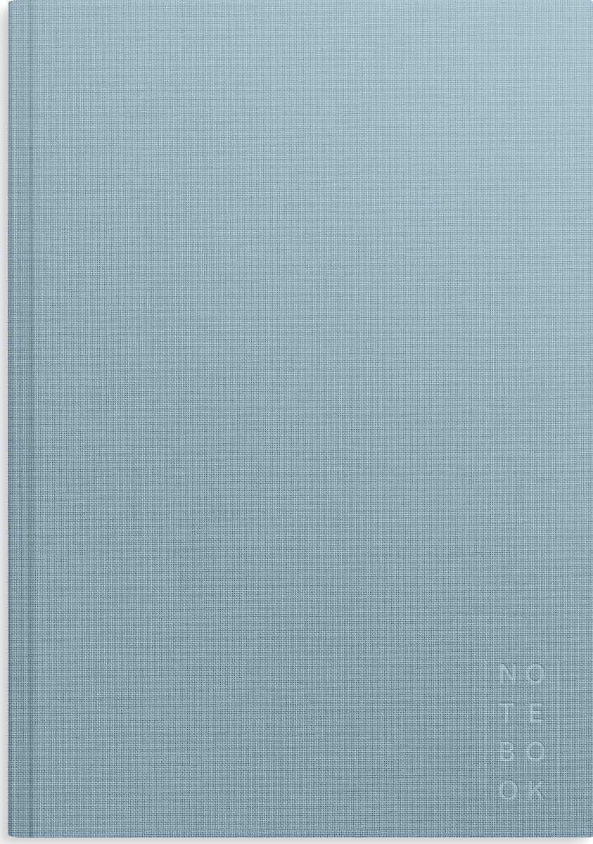 Burde Notesbog, tekstil, A4, linjeret, blue