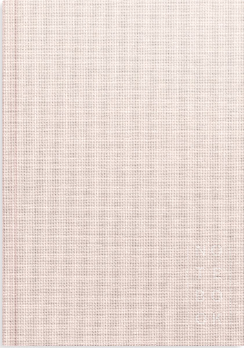 Burde Notesbog, tekstil, A5, blank, pink