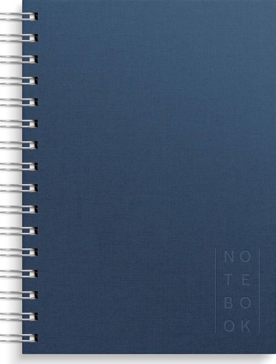 Burde Spiralbog | Tekstil | A5 | Linj. | Mørkeblå