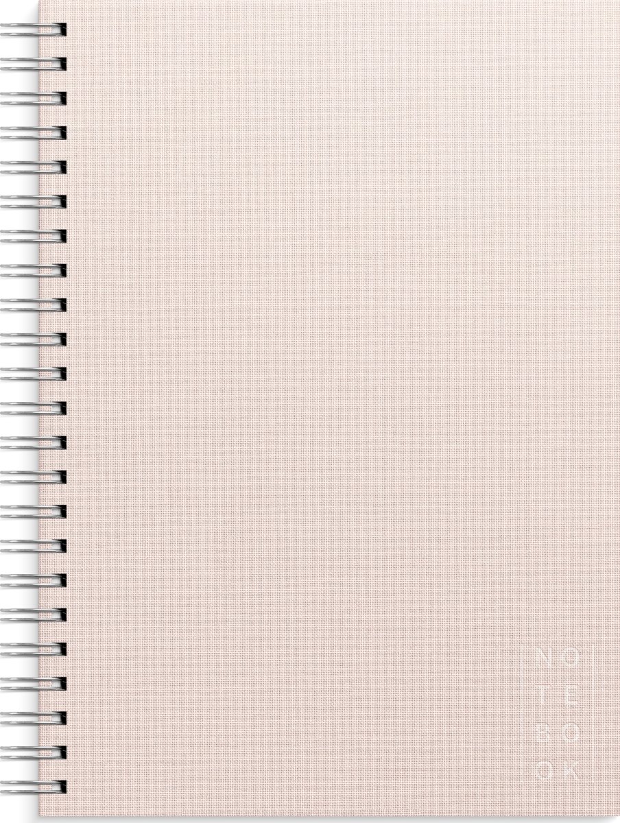 Burde Notesbog, tekstil, A4, linjeret, pink
