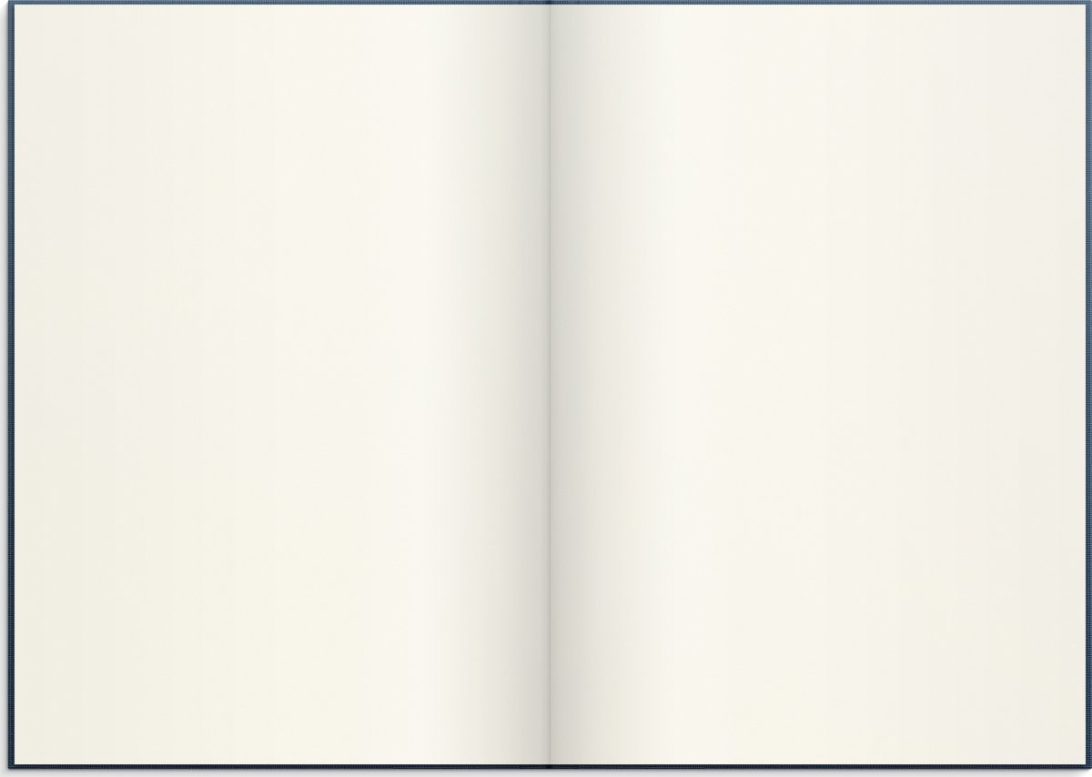 Burde Notesbog, tekstil, A4, blank, dark blue