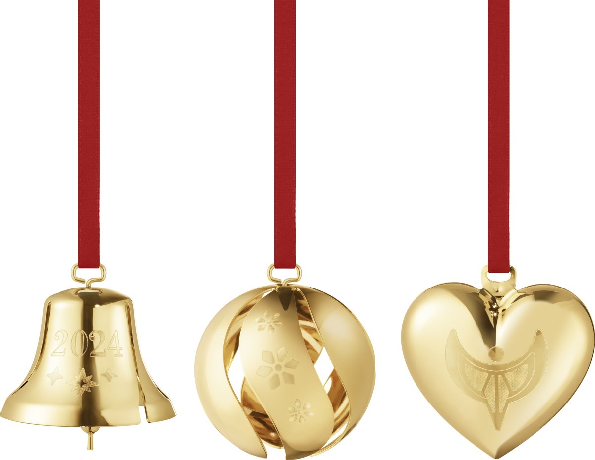 Georg Jensen Ornamentsæt 2024, guld, 3 dele