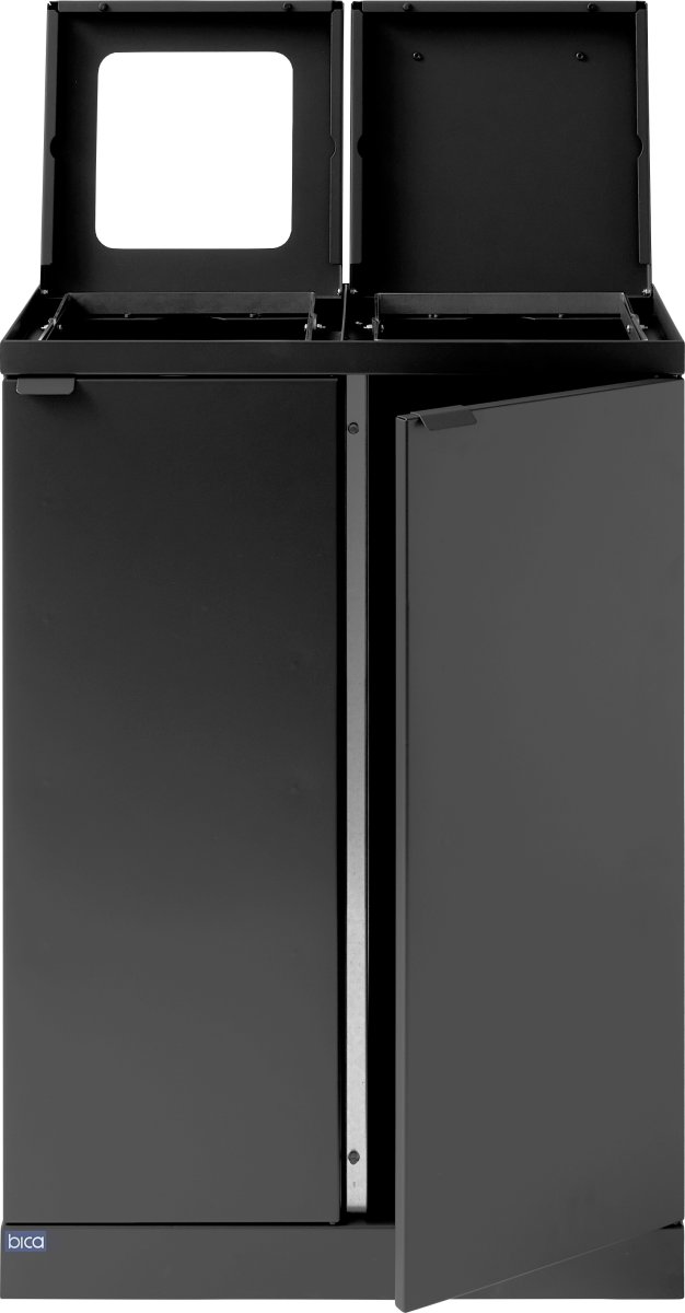 Bica 874 Affaldsstation, 2x65L, Løftelåg, Antracit