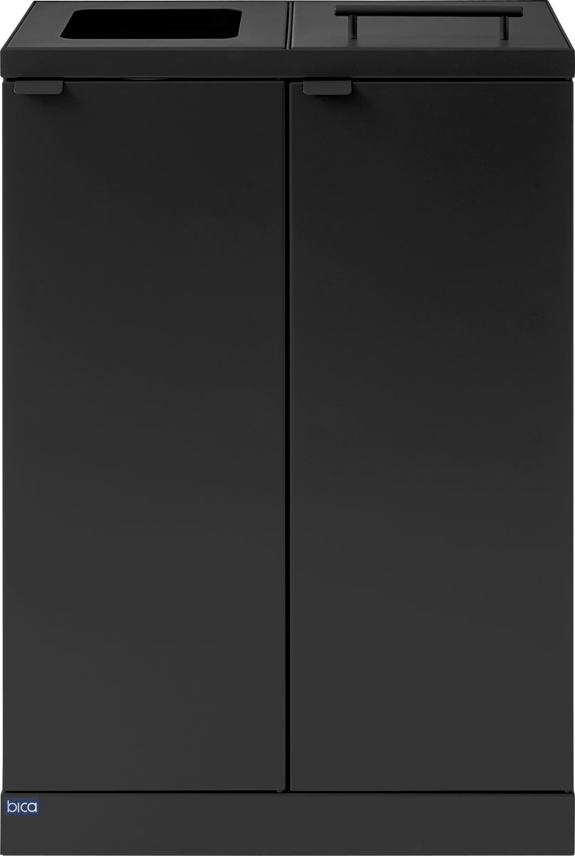 Bica 874 Affaldsstation, 2x65L, Løftelåg, Sort