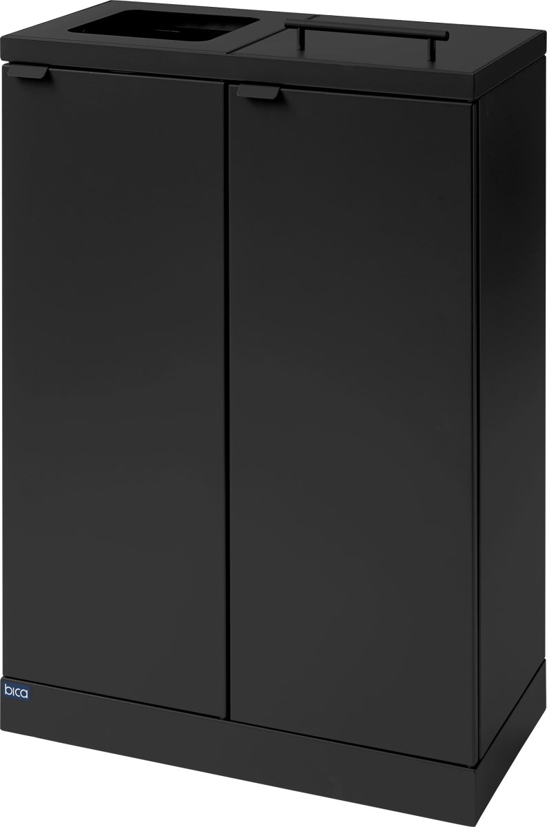 Bica 874 Affaldsstation, 2x65L, Løftelåg, Sort