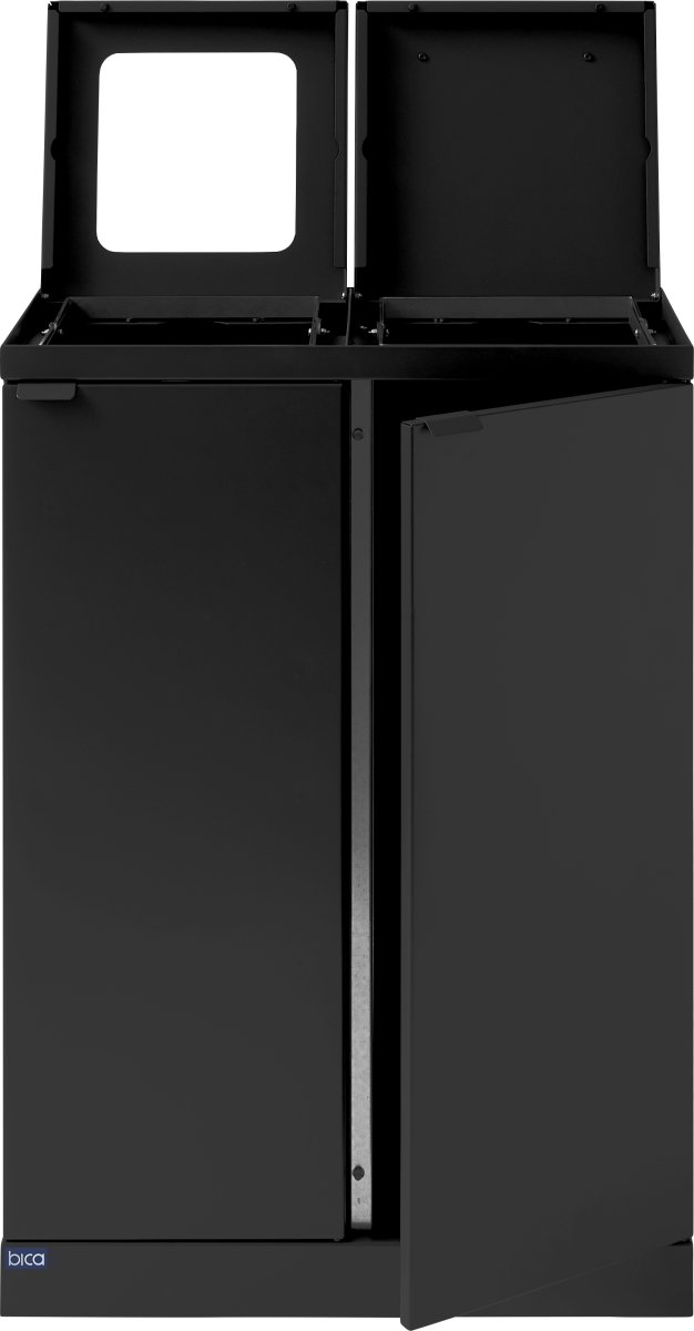 Bica 874 Affaldsstation, 2x65L, Løftelåg, Sort