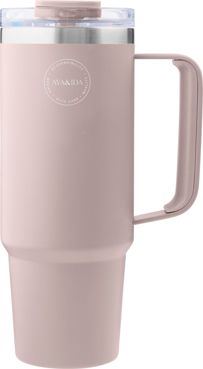 AYA&IDA Thermo Cup With Straw, Rosa