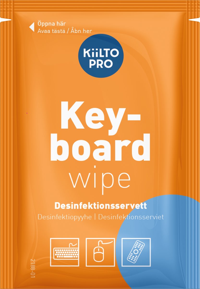 Kiilto Pro Keyboard Wipes 62% | 80 wipes