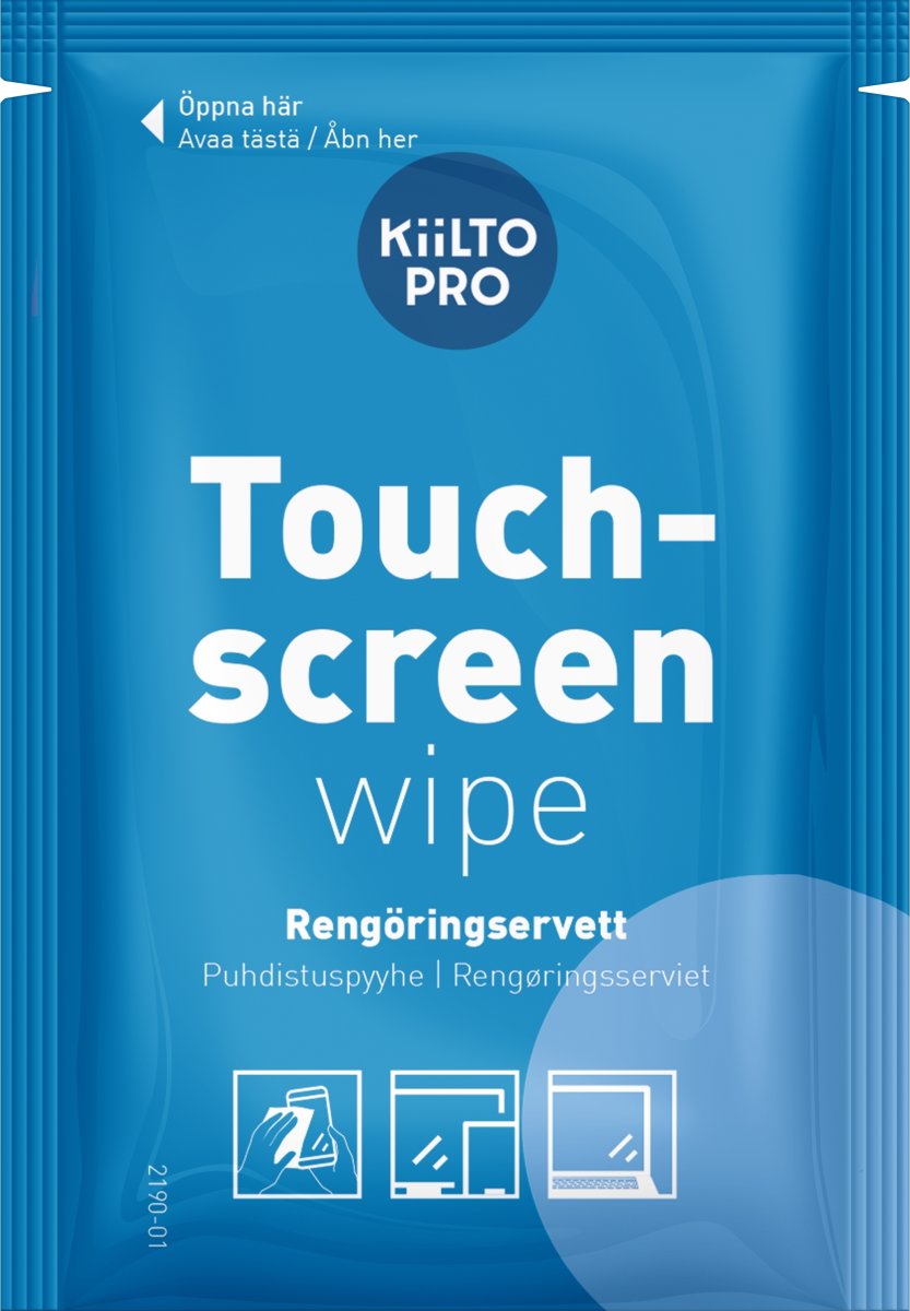 Kiilto Pro Touchscreen Wipes 14,5% | 95 wipes