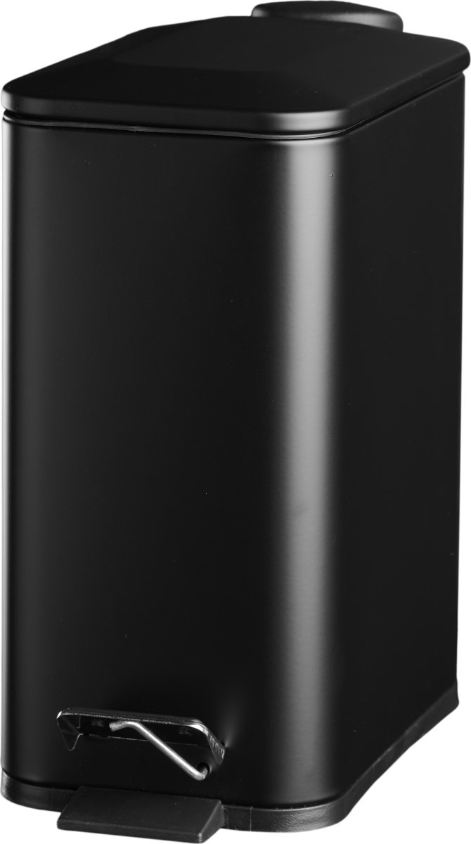 Pedalspand m/softclose 5 L, smal rektangulær, sort