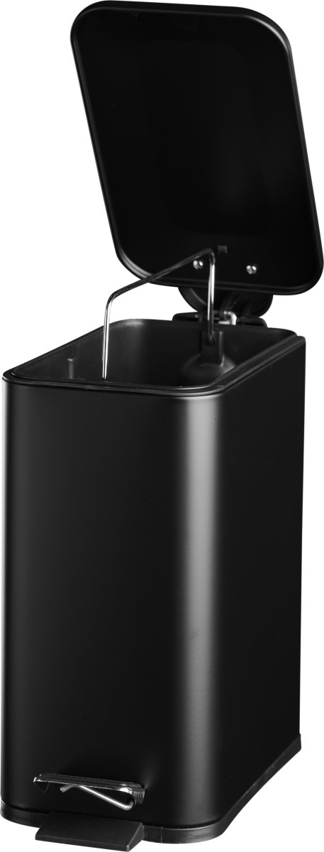 Pedalspand m/softclose 5 L, smal rektangulær, sort