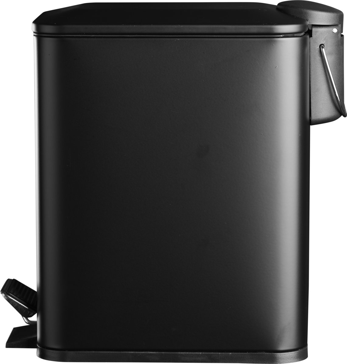 Pedalspand m/softclose 5 L, smal rektangulær, sort
