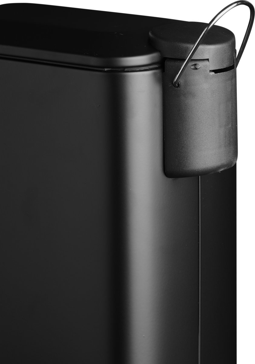 Pedalspand m/softclose 5 L, smal rektangulær, sort