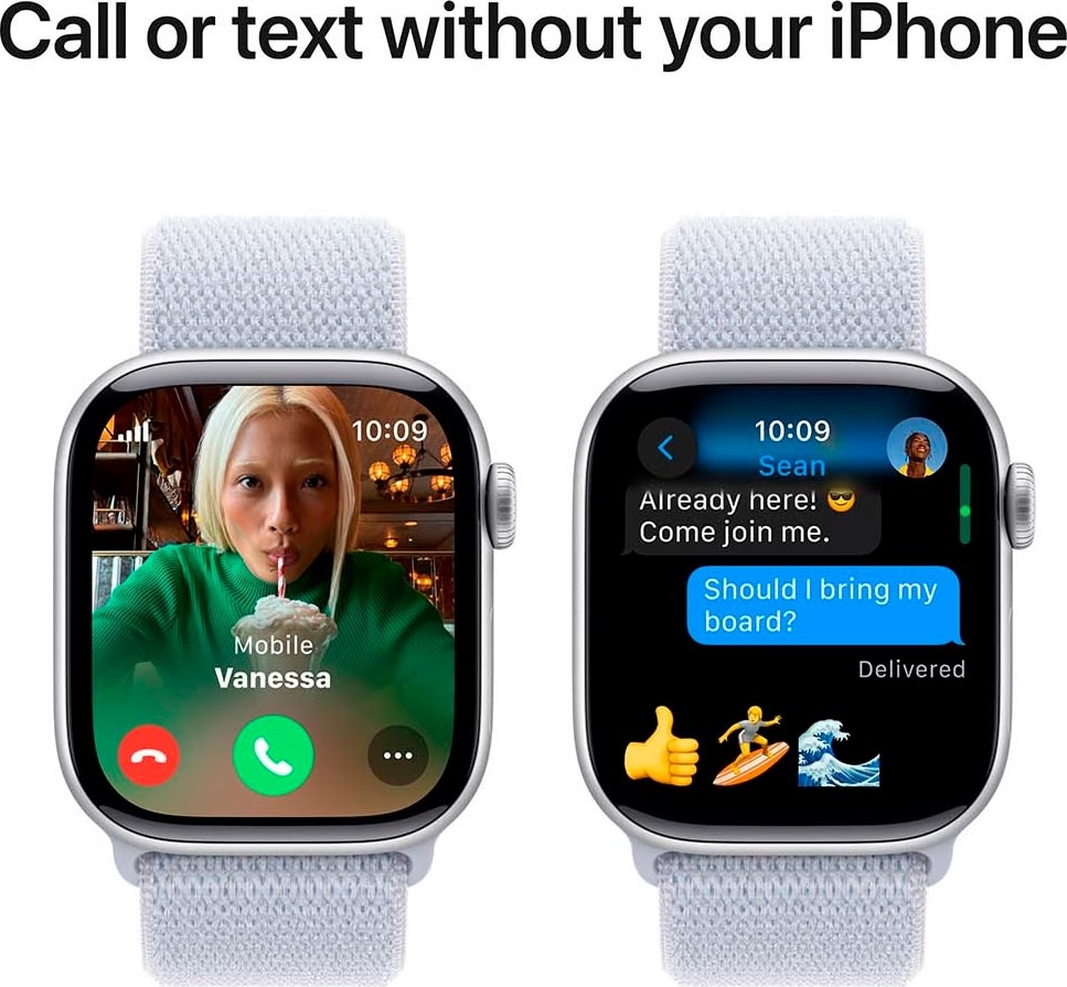 Apple Watch Series 10 GPS, 42mm, sølv, sport loop