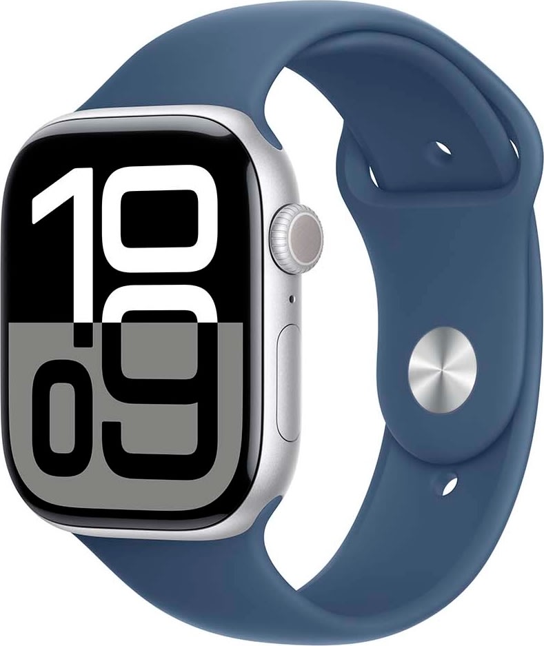 Apple Watch Series 10 GPS, 46mm, sølv, M/L