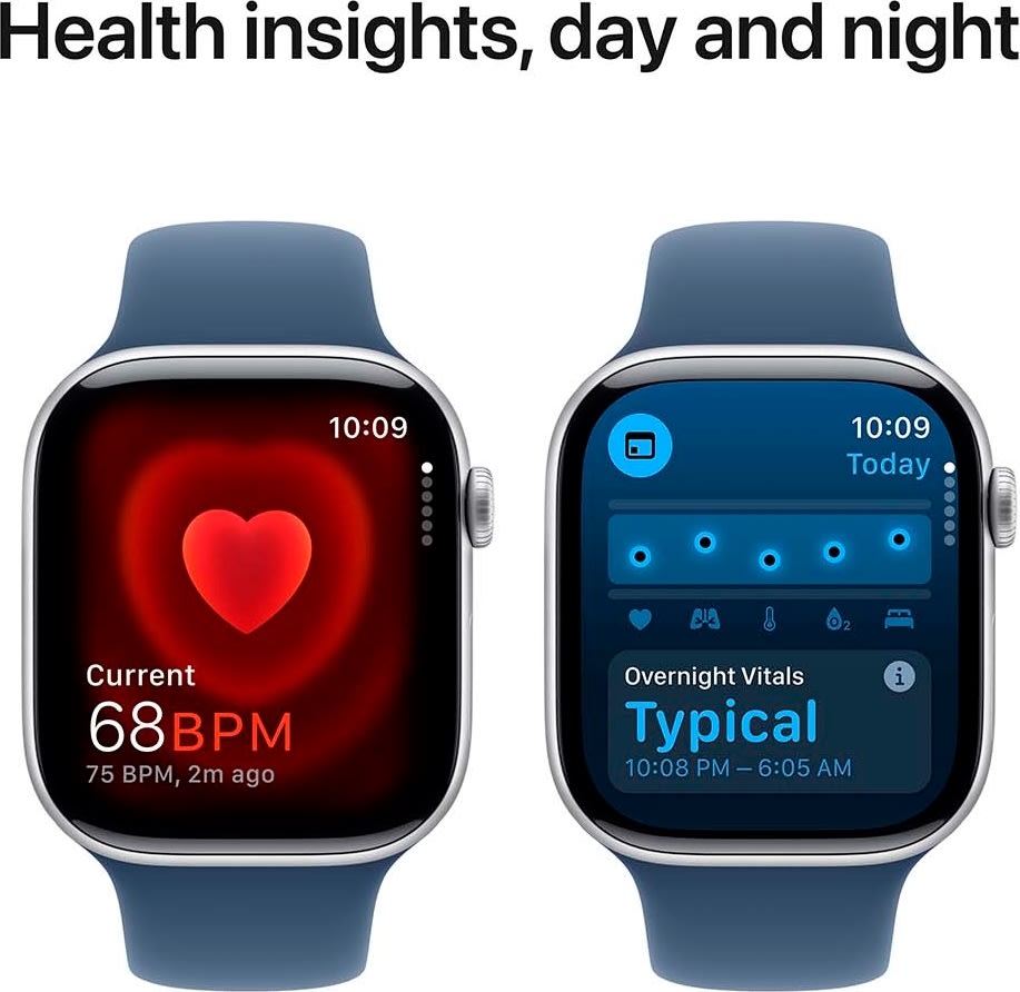Apple Watch Series 10 GPS, 46mm, sølv, M/L