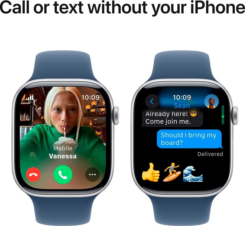 Apple Watch Series 10 GPS, 46mm, sølv, M/L