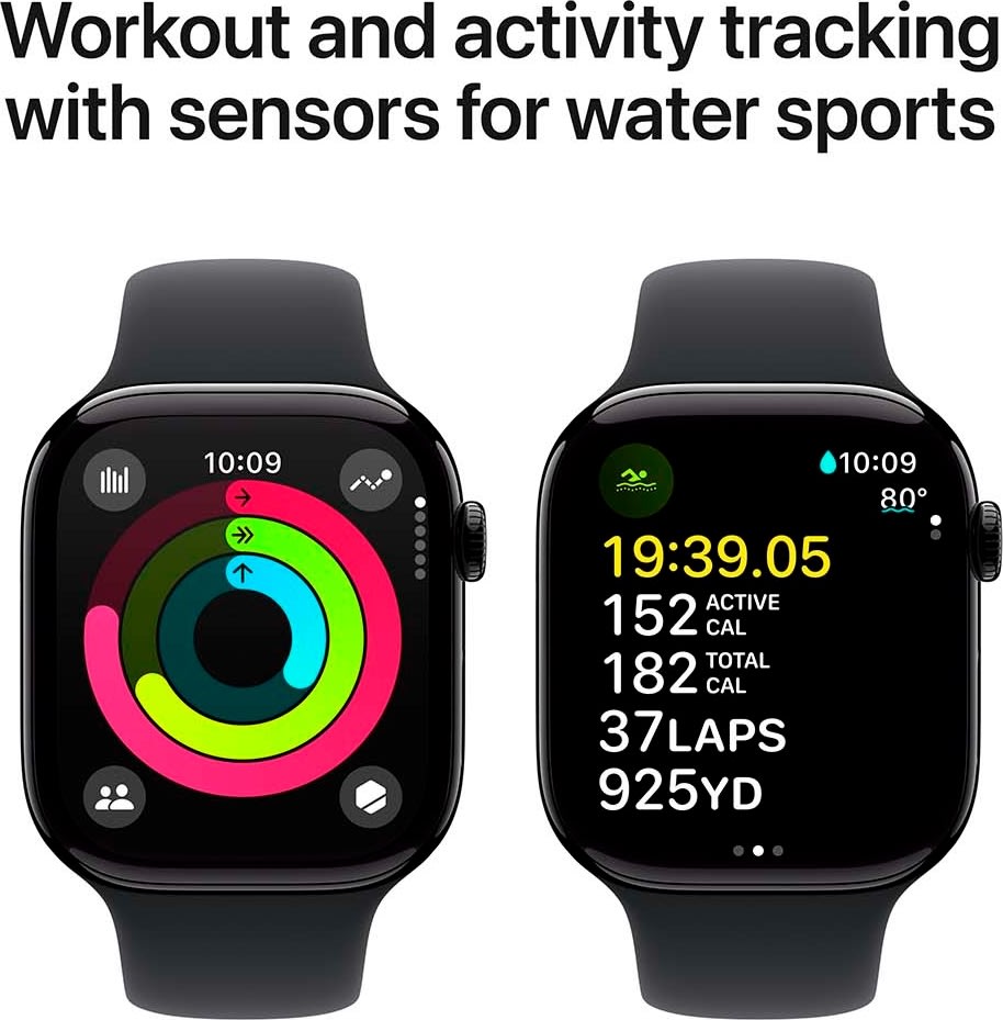 Apple Watch Series 10 GPS, 46mm, jet sort, M/L