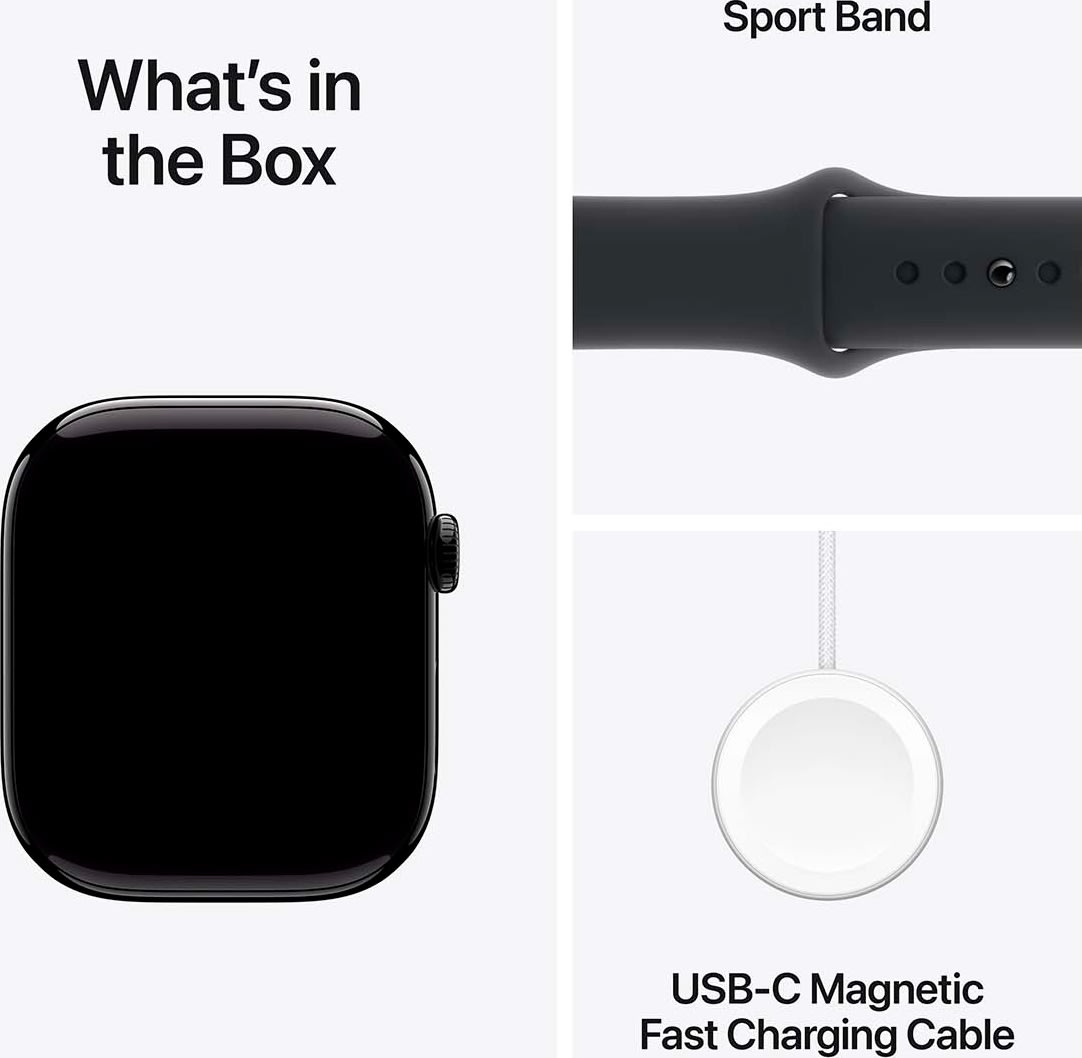 Apple Watch Series 10 GPS, 46mm, jet sort, M/L