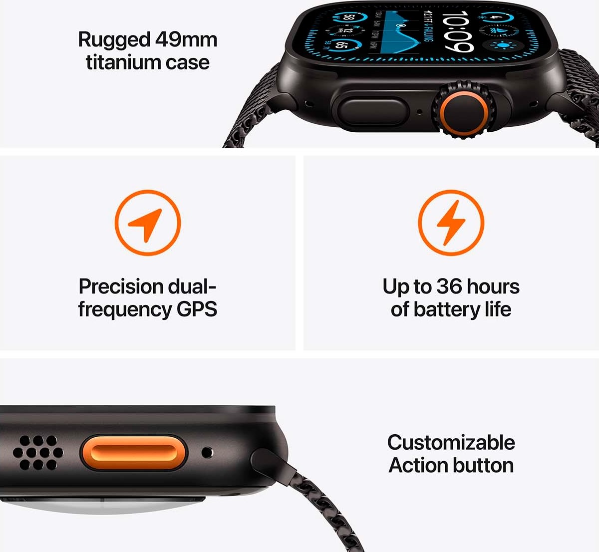 Apple Watch Ultra 2 (GPS+4G) 49mm, sort titan, M