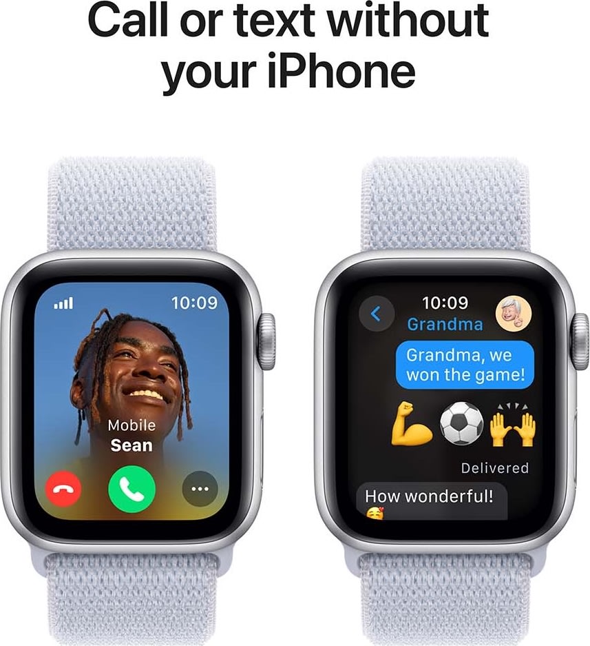 Apple Watch SE (GPS+4G) 40mm, sølv, sport loop