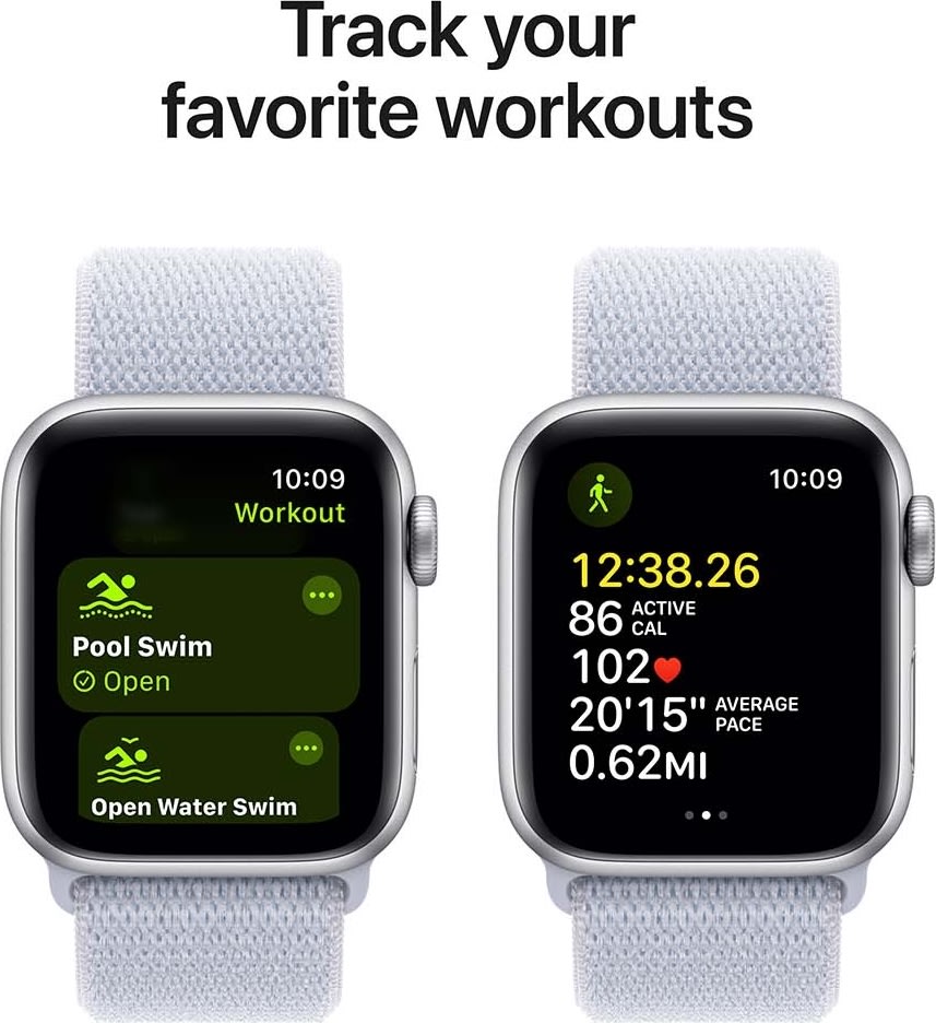 Apple Watch SE (GPS+4G) 40mm, sølv, sport loop
