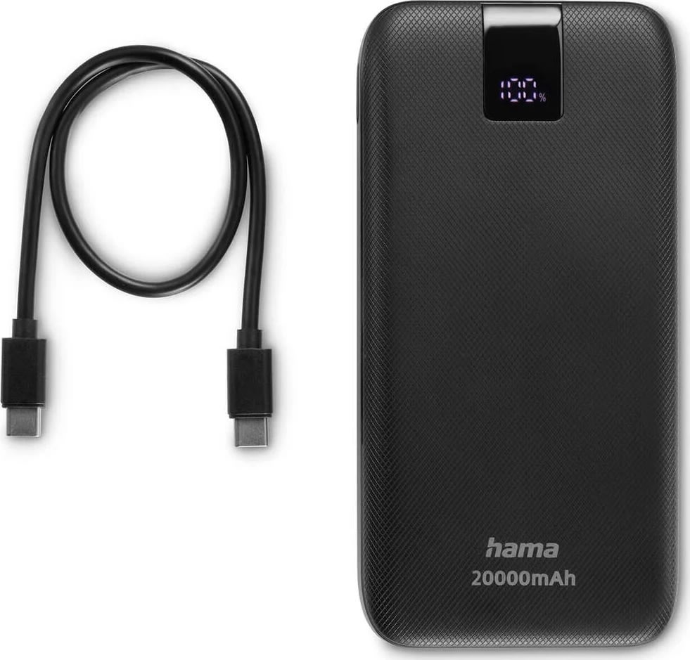 HAMA Powerbank PD 20000mAh, sort