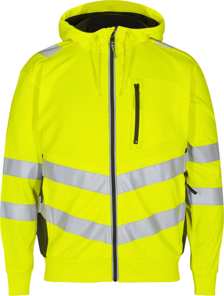 Engel Safety sweat cardigan, Gul, Str. 2XL
