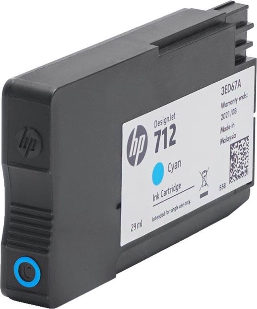 HP 712 blækpatron 29ml, Cyan