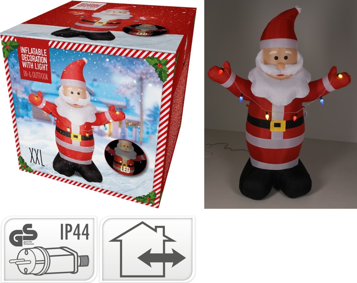 Oppustelig Julemand m/LED 190cm