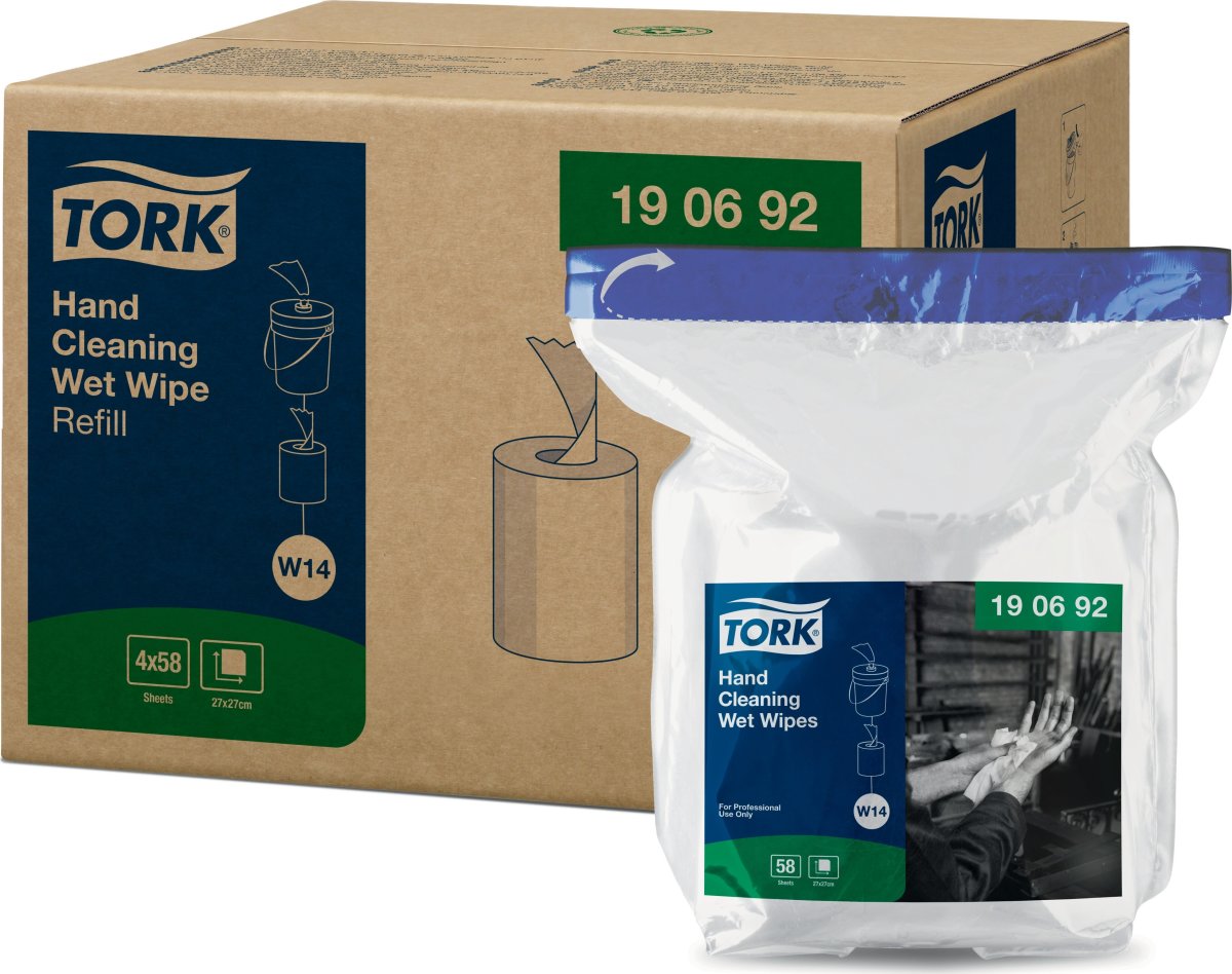 Tork W14 Wet Wipes Hænder, Refill, 58 ark