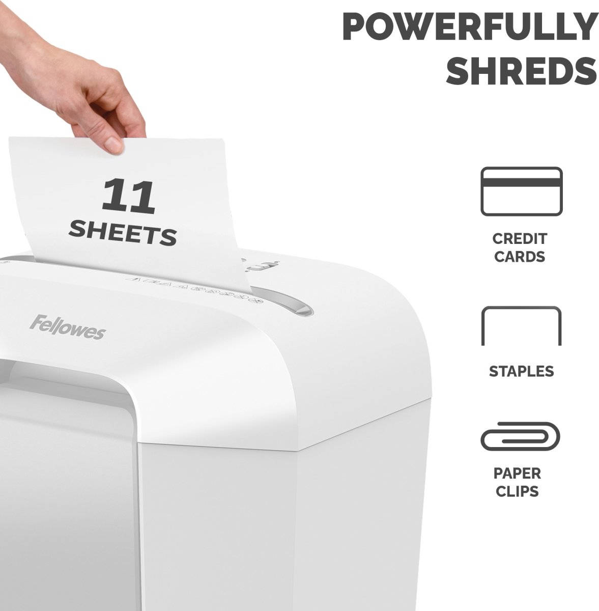 Fellowes Powershred LX70 Cross-Cut makulator, hvid