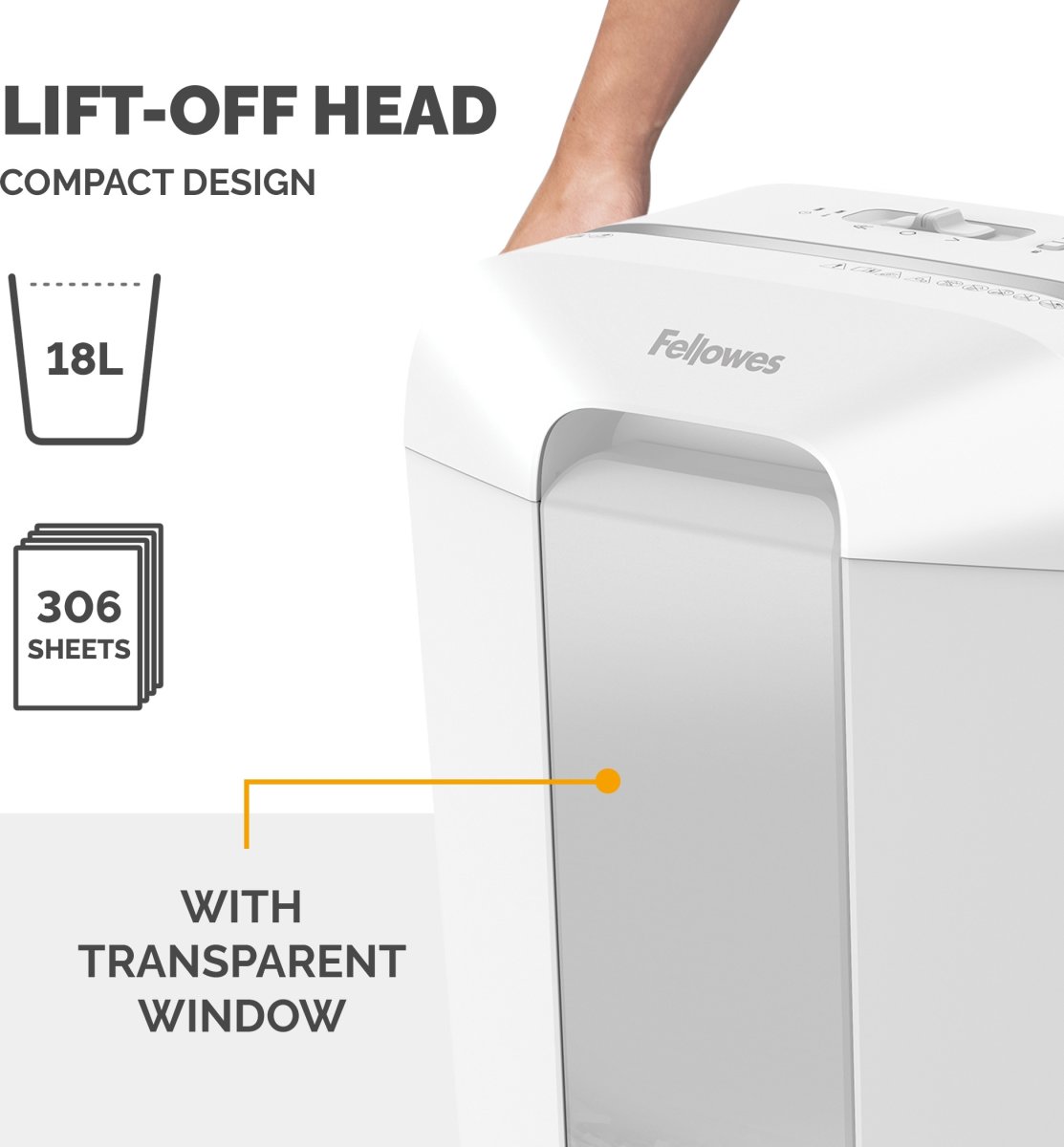Fellowes Powershred LX70 Cross-Cut makulator, hvid