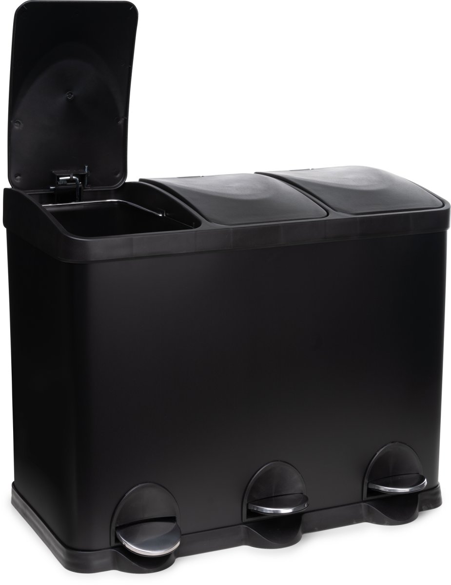 Atlantic Affaldsstation 3x15 L, Pedallåg, Sort