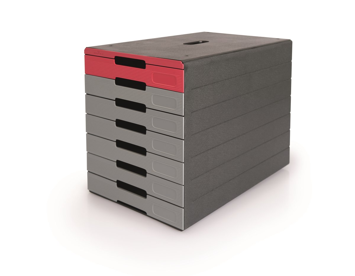 Durable Idealbox Pro Skuffekabinet | 7 | Rød/Grå